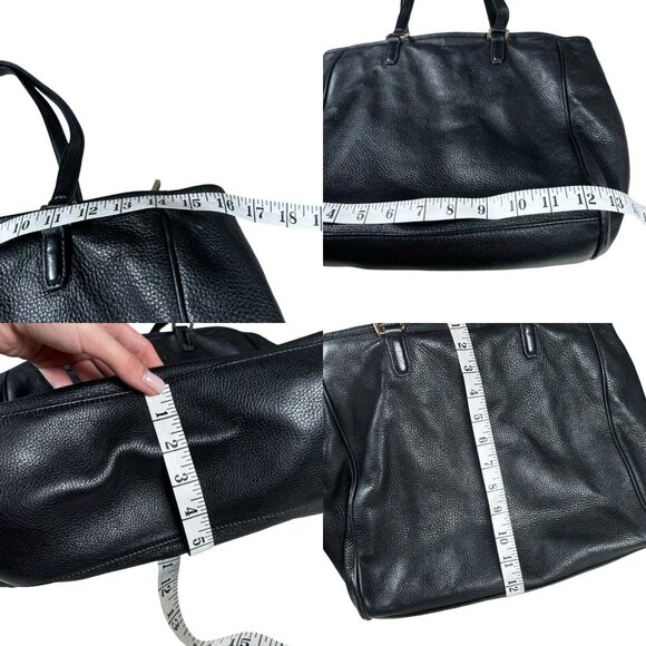 Tory Burch Black Clay Shopper Tote Pebble Leather - Picture 15 of 15